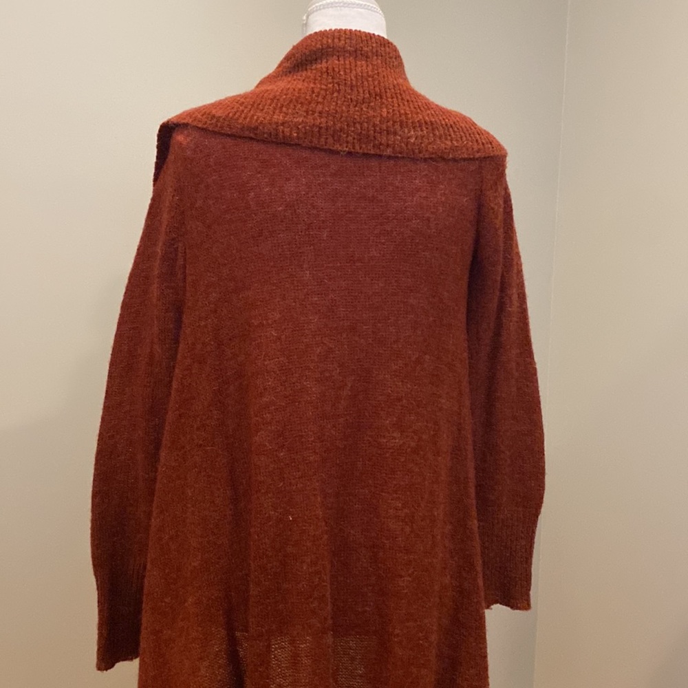 Rust Red Open-Front Cardigan Cover-Up With Long S… - image 6